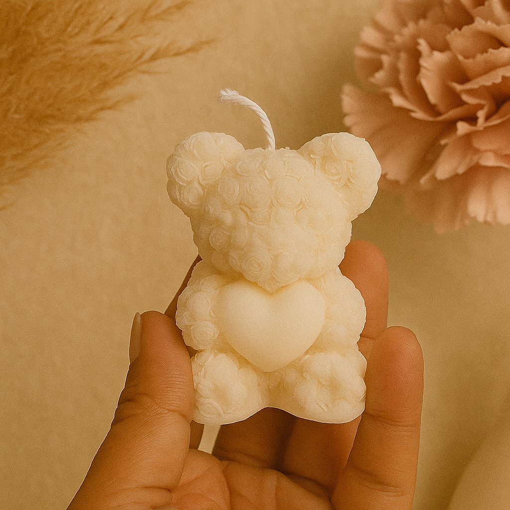 Rose Teddy Bear Candle
