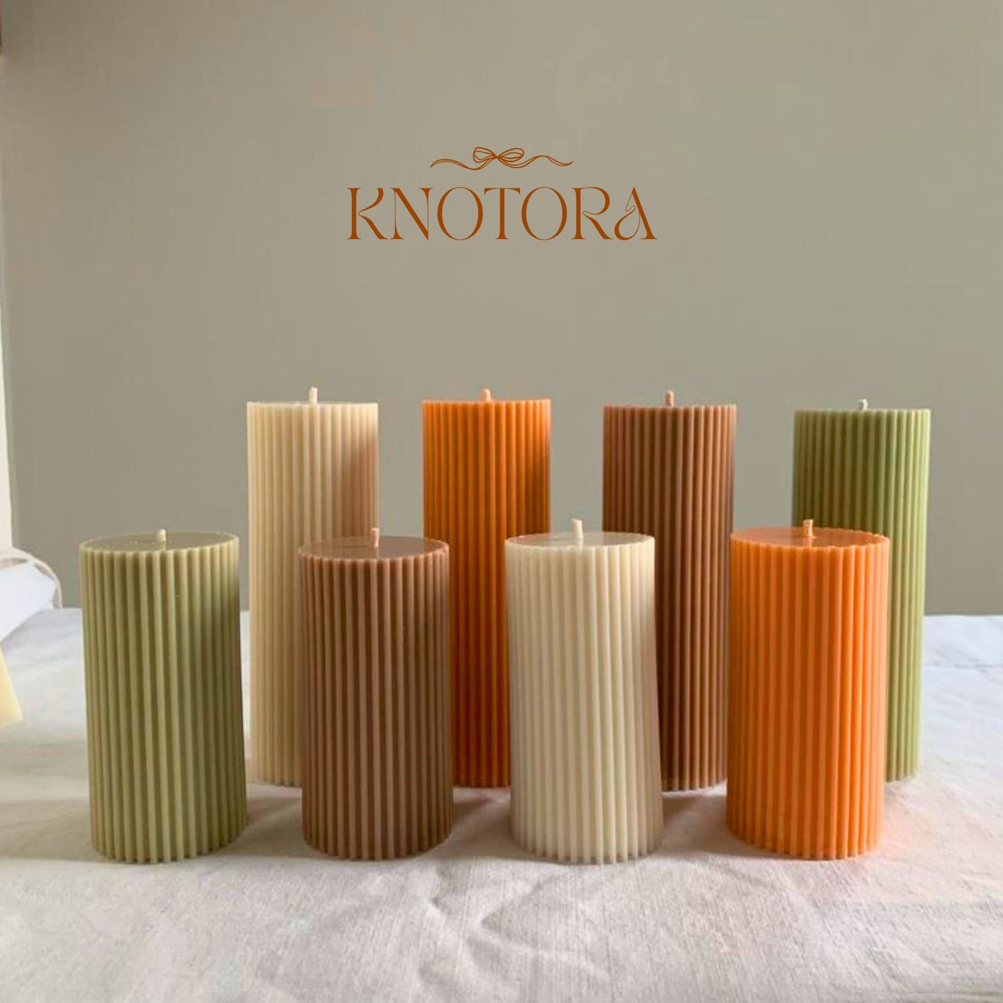 Stripped Pillar Candle