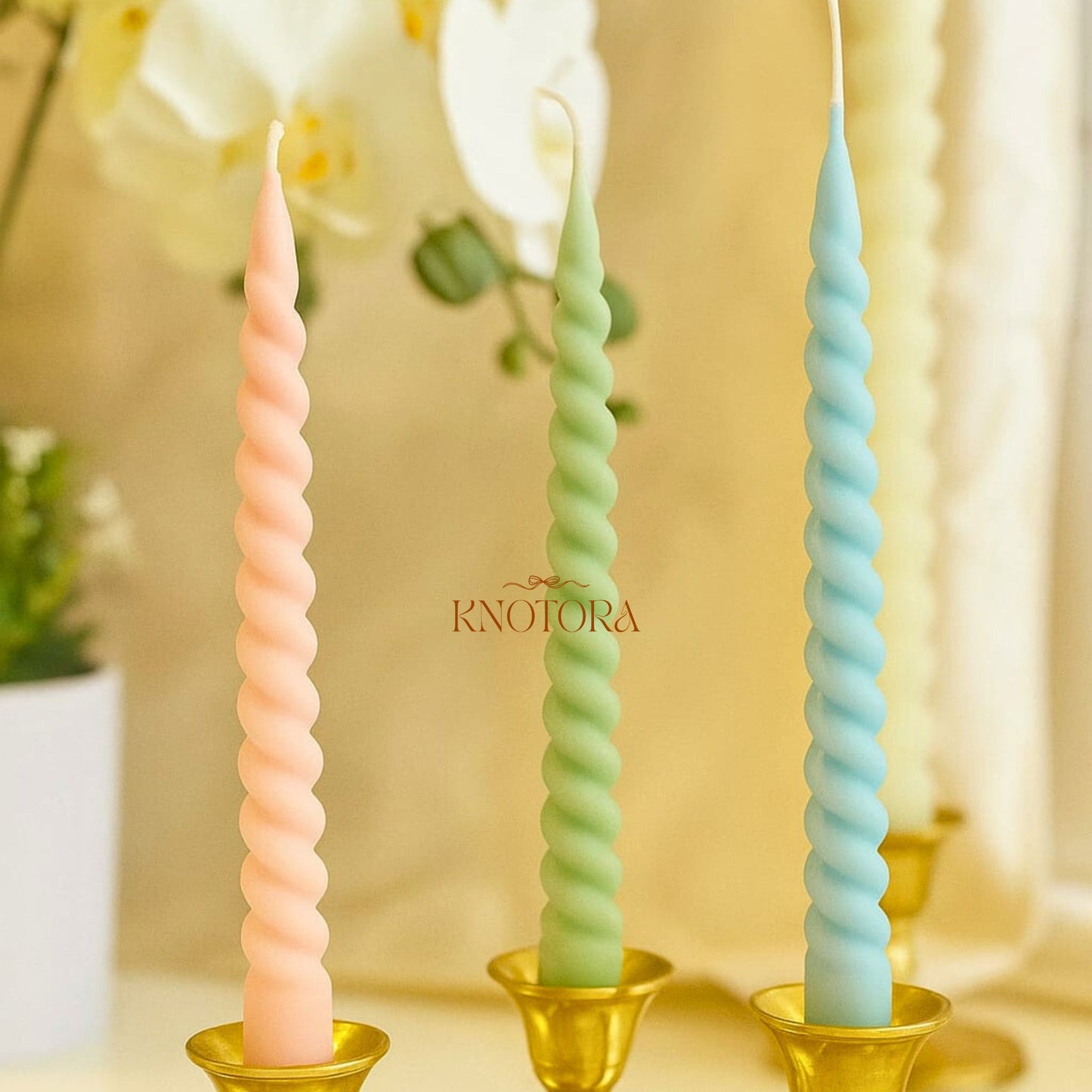 Hand-Crafted Spiral Taper Candle