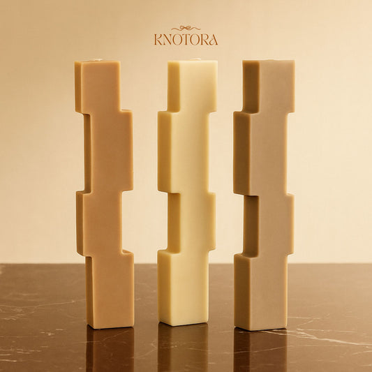 Abstract Block Taper Candle