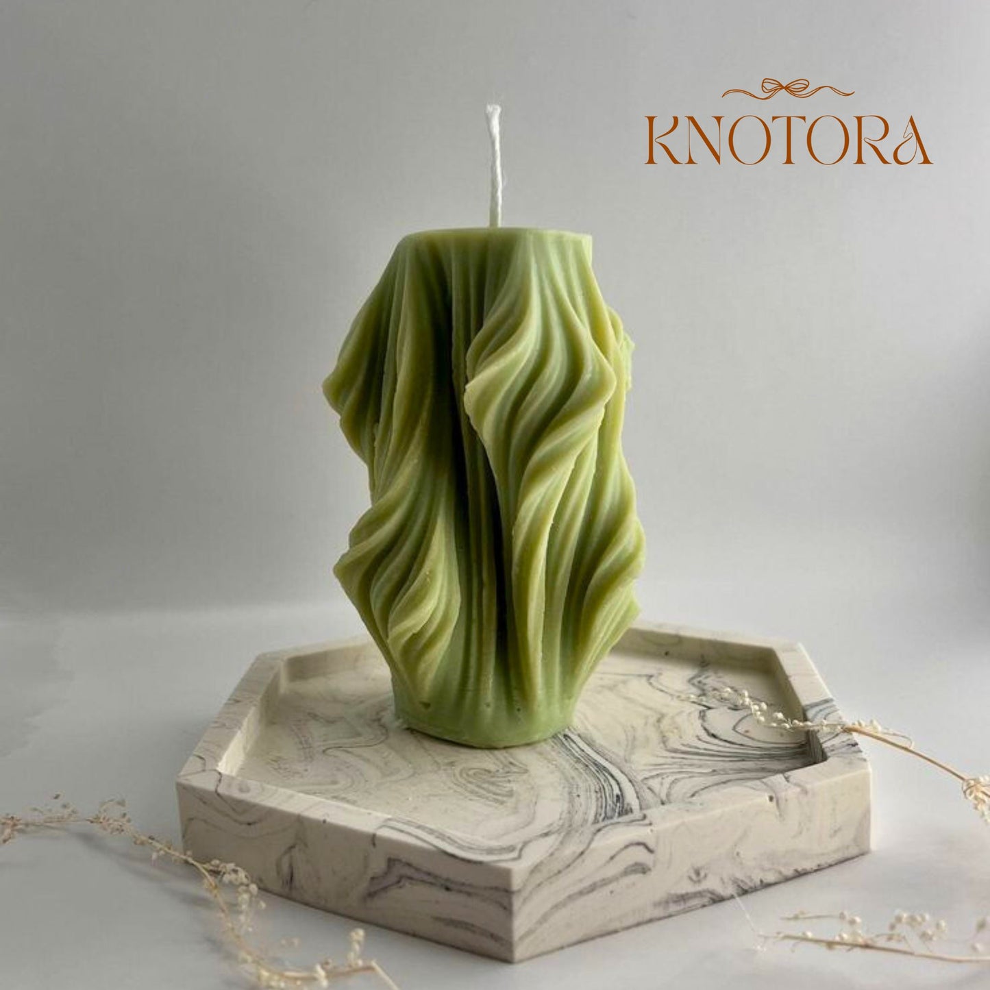 Wavy Pillar Candle – Modern Elegance in Every Curve