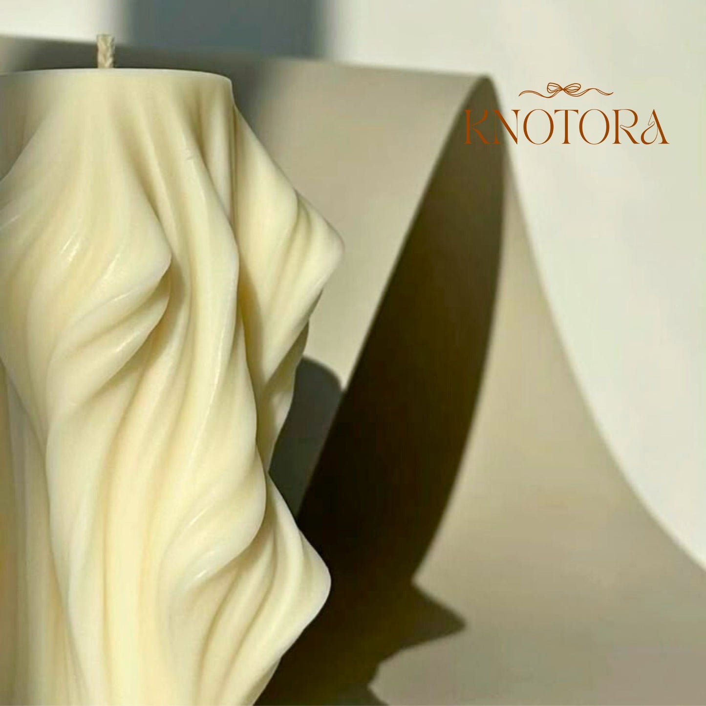 Wavy Pillar Candle – Modern Elegance in Every Curve