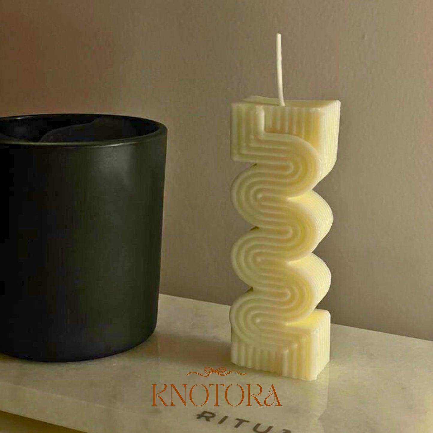 Wavy Geometric Candle