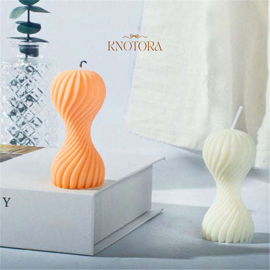 Round Wave Geometric Candle