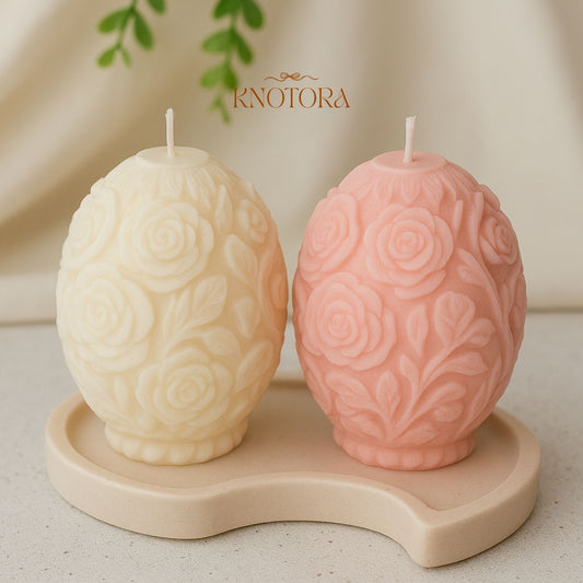 Egg Shape Floral Candle