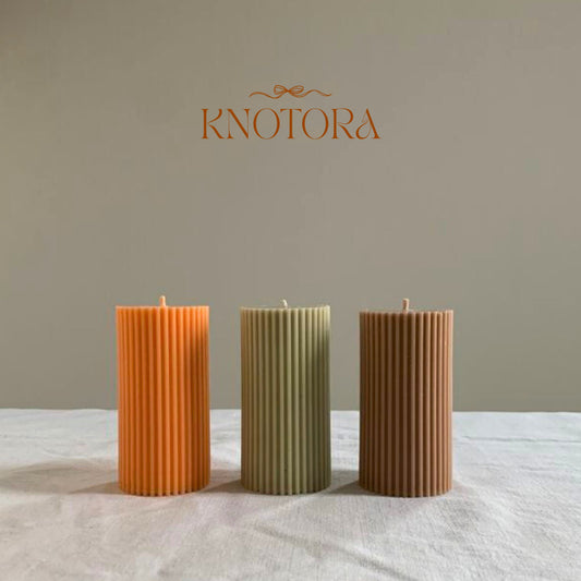 Stripped Pillar Candle