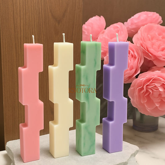 Abstract Block Taper Candle